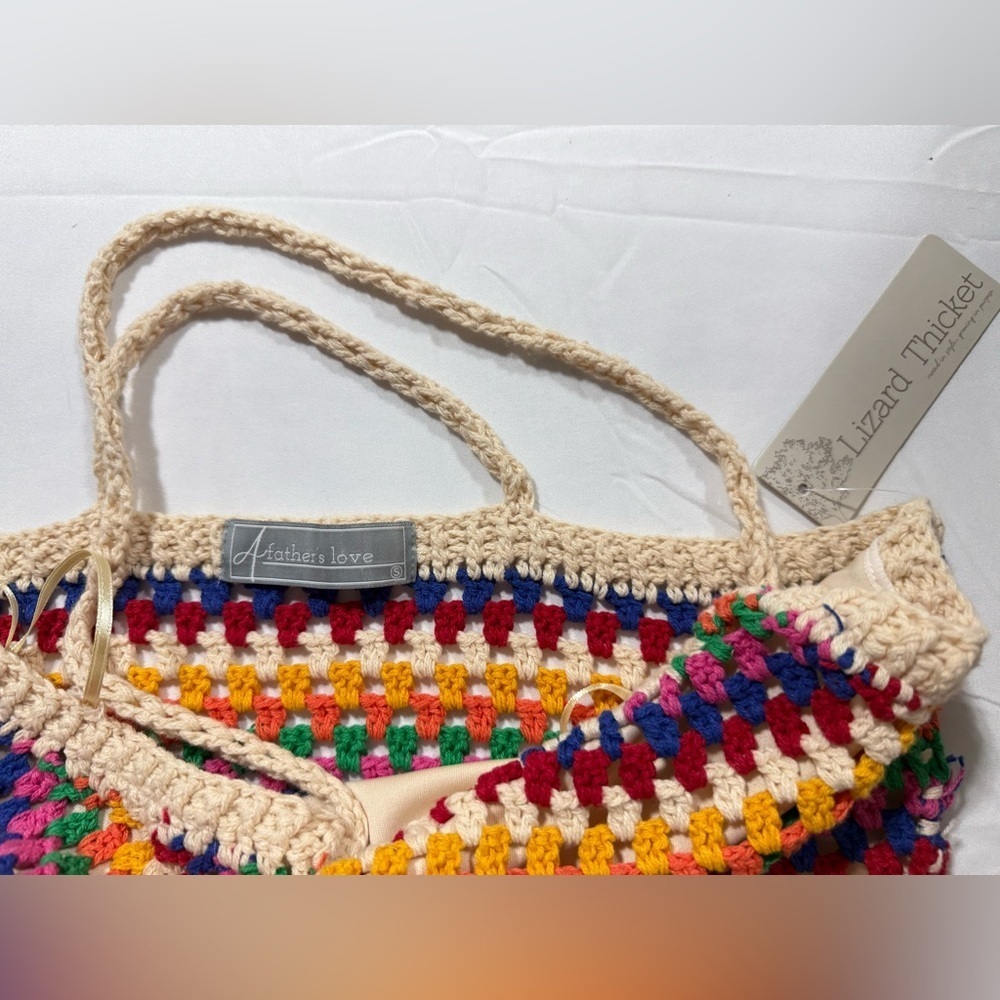 A FATHER'S LOVE Multicolor Crochet Halter Top size S - Picture 9 of 13
